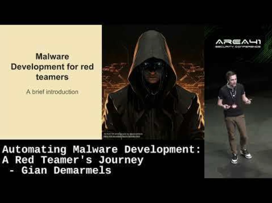 📢 Area41: Vortrag von Gian Demarmels ist jetzt auf YouTube verfügbar. Erfahren Sie mehr über die Automatisierung der Malware-Entwicklung, um Loader für Red-Teaming Operationen zu entwickeln: youtube.com/watch?v=nOulbu… #RedTeam #RedTeaming #Malware #MalwareDevelopment