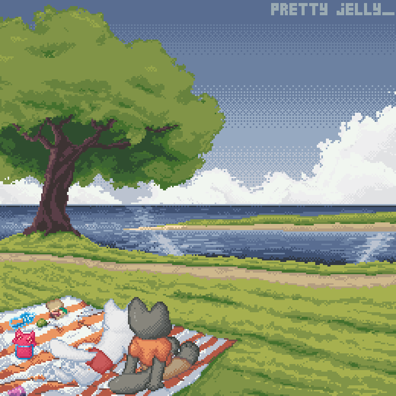 JellyPretty_'s tweet photo. Hi! On other platform I was asked to draw furry picnic..! so... what you want to see next? :0

#furryart #pixelart https://t.co/OpLvgMxxdJ