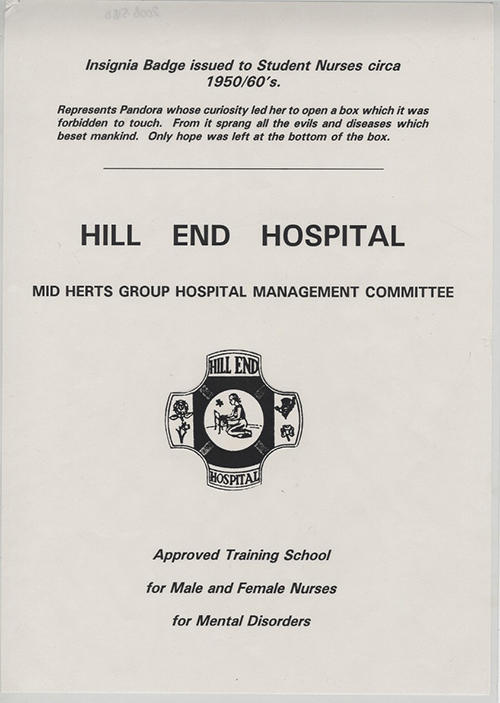 HorusofNekhen's tweet photo. In researching for my next exhibition, I've happened upon an exciting mix of #DisabilityHistory and #ClassicsReception: The Insignia Badge for Nurses at Hill End Hospital - Founded as the Hertfordshire County Asylum in 1899 - represents Pandora opening the box! So many thoughts. https://t.co/Keai89TbCX