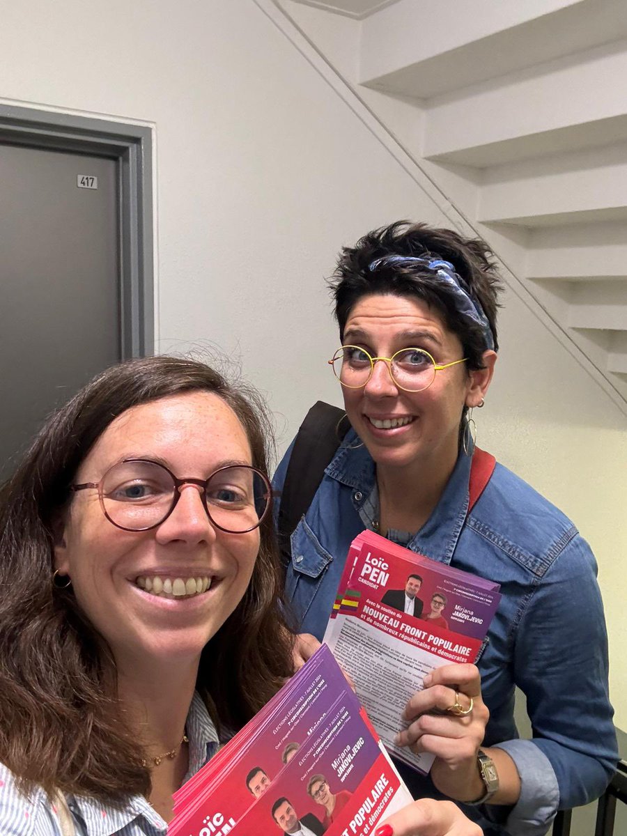 #NouveauFrontPopulaire les communistes du 19eme <a href="/19Pcf/">pcf paris 19 QUITTE X</a> se déploient partout pour faire gagner le camp de la solidarité, de la fraternité et des progressistes ✊✊🏼cet après midi à l’action dans l’Oise pour faire gagner <a href="/loic_pen/">Loïc Pen</a> ! #7juillet2024🗳️