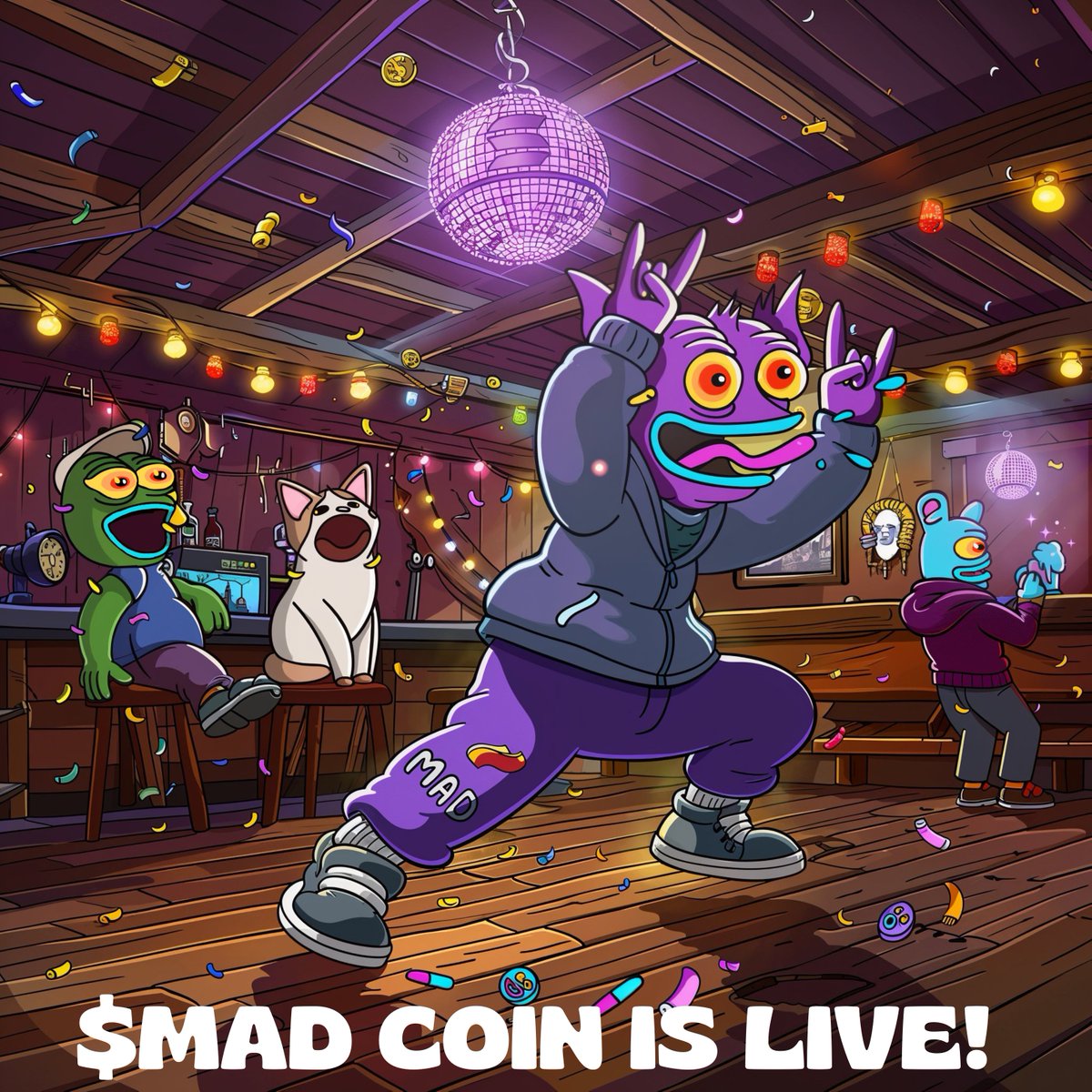 MAD COIN is LIVE 😈 Contract address:  madHpjRn6bd8t78Rsy7NuSuNwWa2HU8ByPobZprHbHv Telegram Chat:  https://t.co/Dm5JUbKBKG Website: https://t.co/mn5Zj79KOh #MemesAfterDark is  the BIGGEST Degen movement! Every memecoin will get MAD, mark these f*cking  ...