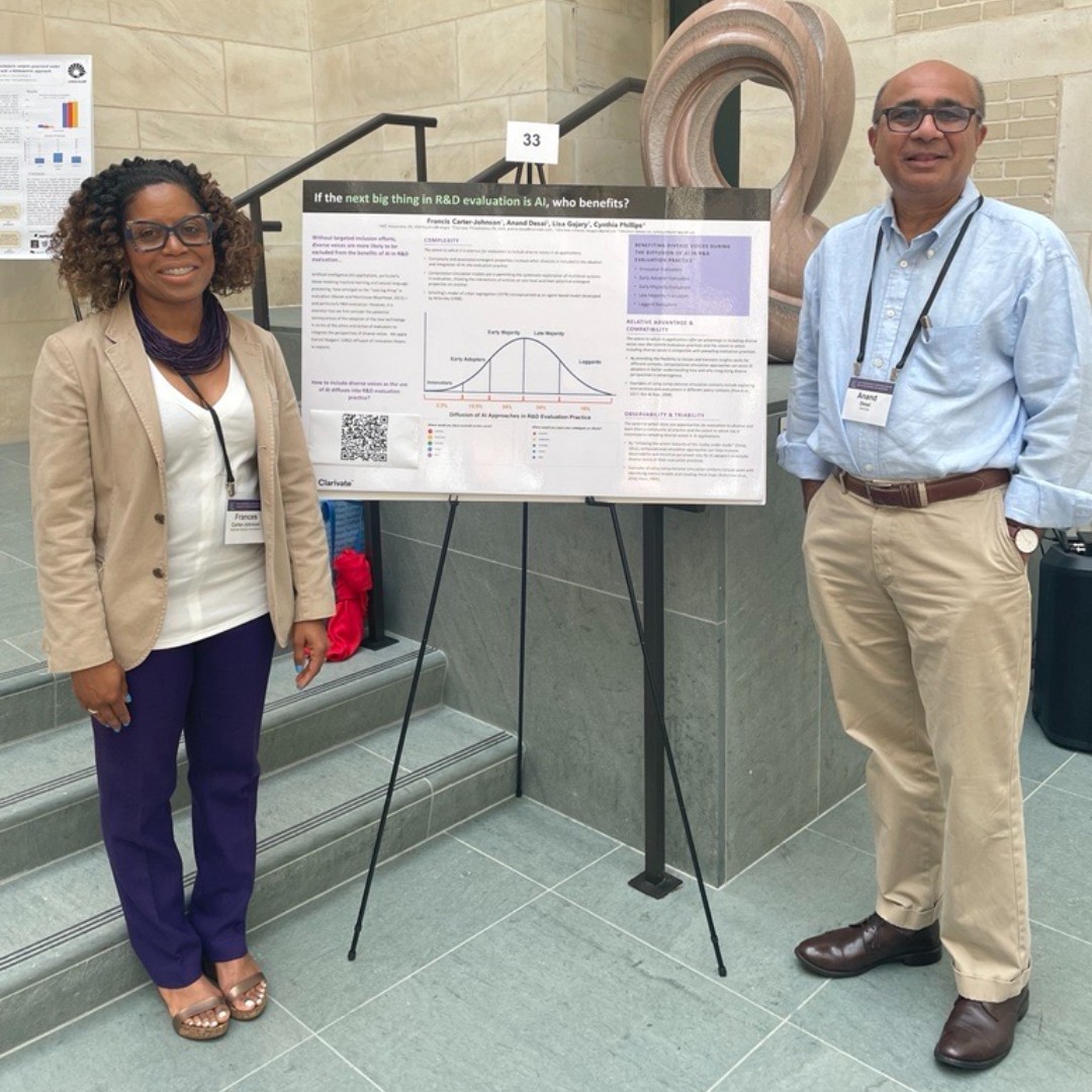 ClarivateAG's tweet photo. We are at @ICSSIConference! Ross Potter and Ann Beynon from @Clarivate spoke on using #TopicModeling to investigate the impact of academic research, while Anand Desai spoke on the impact of AI in #R&amp;D evaluation with Frances Carter-Johnson from @NSF. https://t.co/86JS47pl8G https://t.co/gNeRpJ35wc