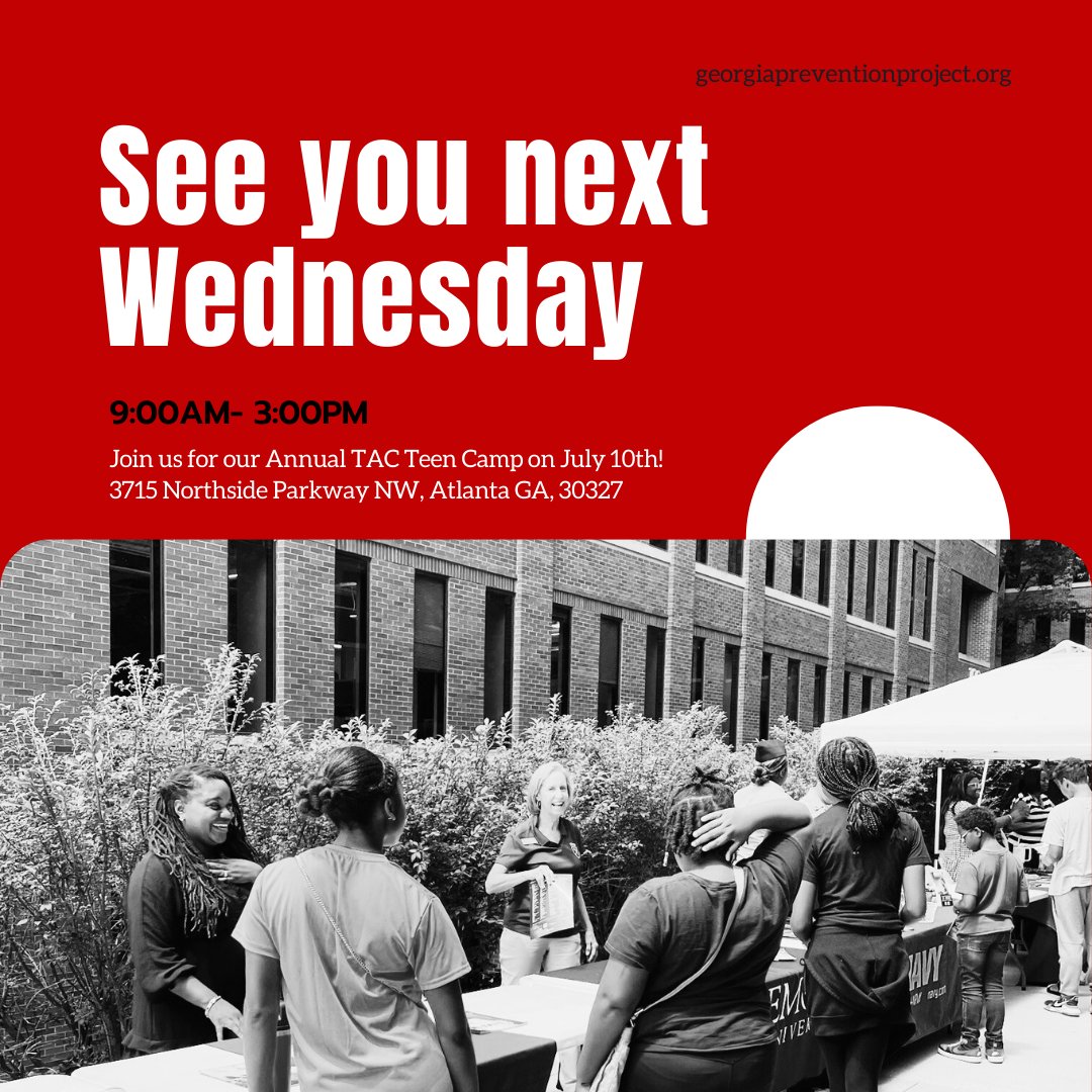 We're so excited to see everyone at our TAC Teen camp next week!! See you there, AUGUST 10TH, at 9am. 

#youth #prevention