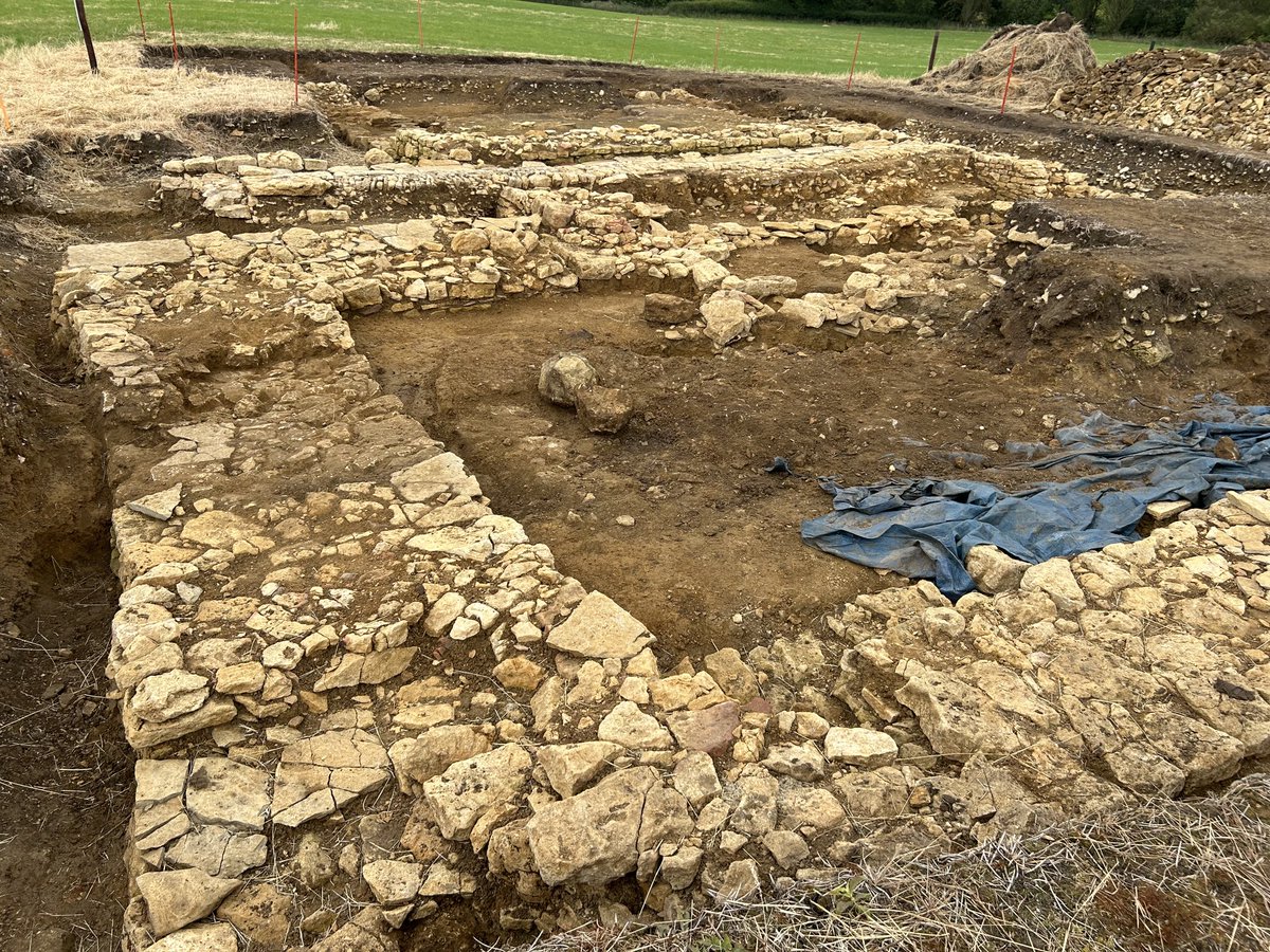 For walls Wednesday-did not expect that wall in the foreground of the first image shooting off to the right!! Heading under the excavation tent towards the southern wing of the manor (parch marks, Geo fizz, and evaluation trench did hint was there). Site just got a lot bigger!!