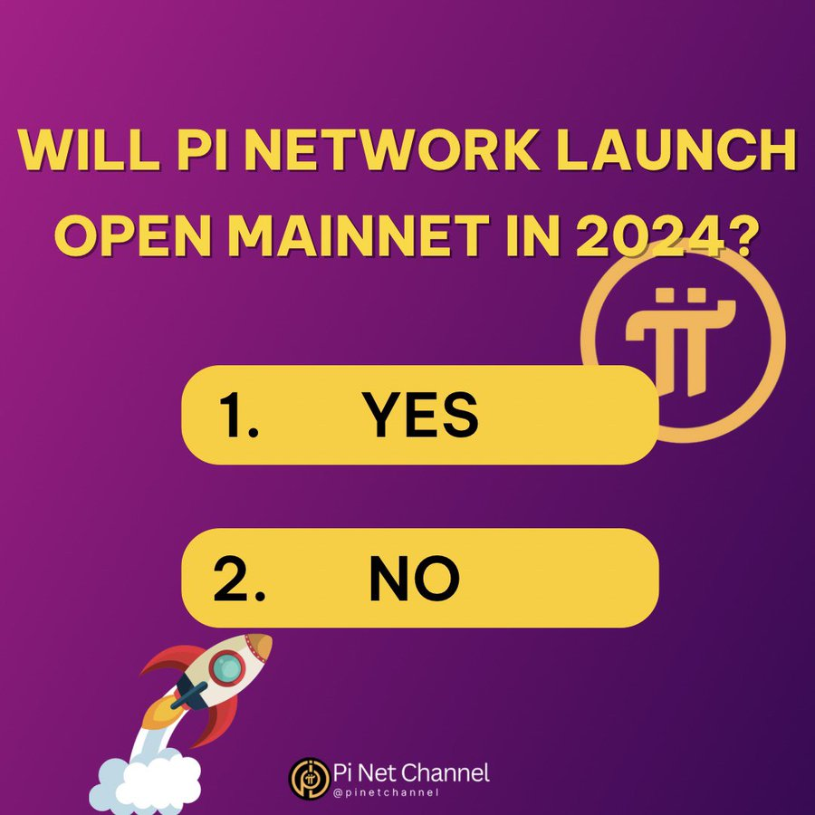 PiNewsMedia's tweet photo. 🚀 Will Pi Network launch Open Mainnet in 2024?

1. YES
2. NO

If you choose “NO”, let us know the reason below 👇

Join Channel👉https://t.co/7p0MCNfZrf

@PiCoreTeam #PiNetwork #Crypto #Web3 #Blockchain https://t.co/DSWMtq7rJd