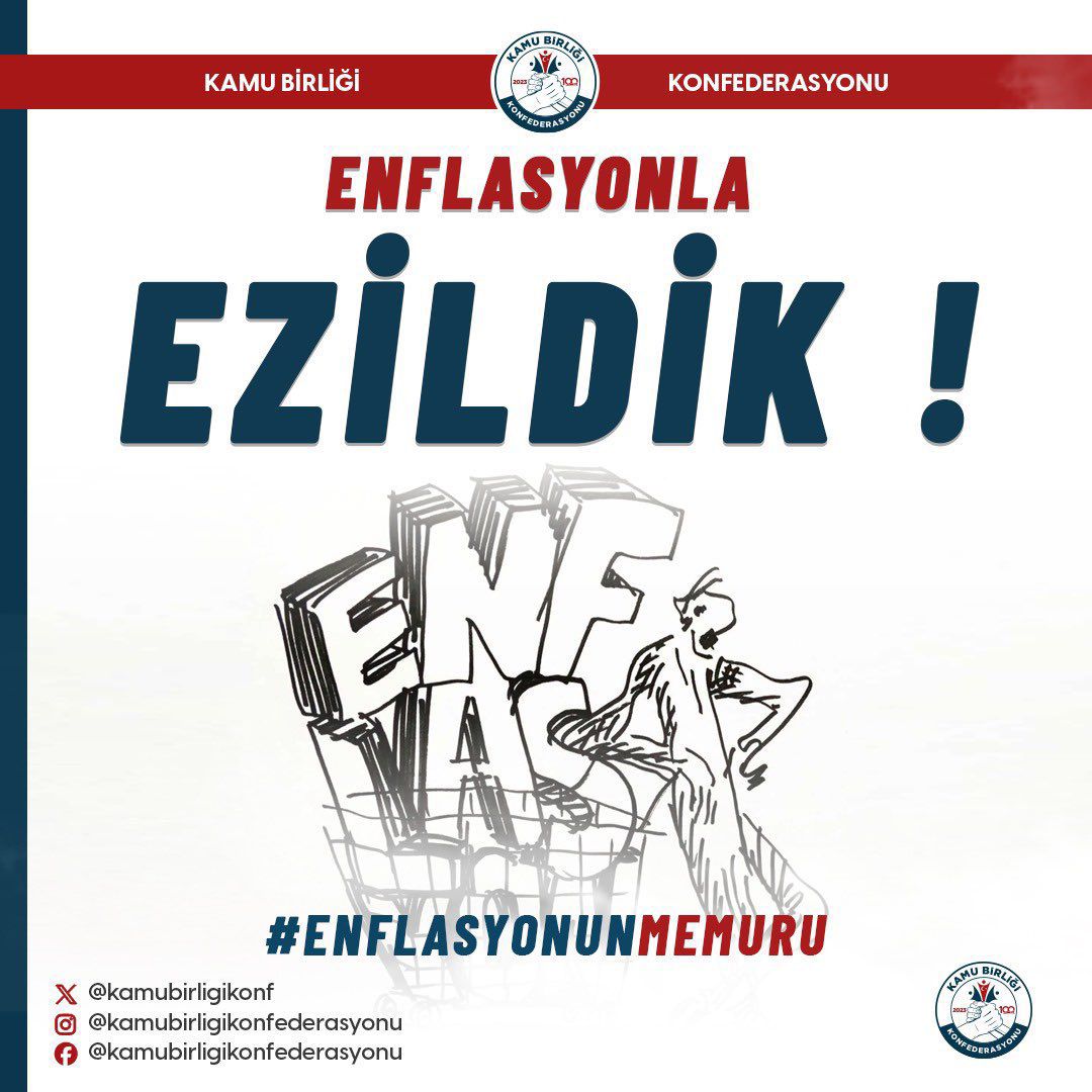 Emek göz önüne alınmalı, refah payı verilmelidir. Pazar ile açıklanan enflasyon birbirini tutmamaktadır.
#enflasyonunmemuru