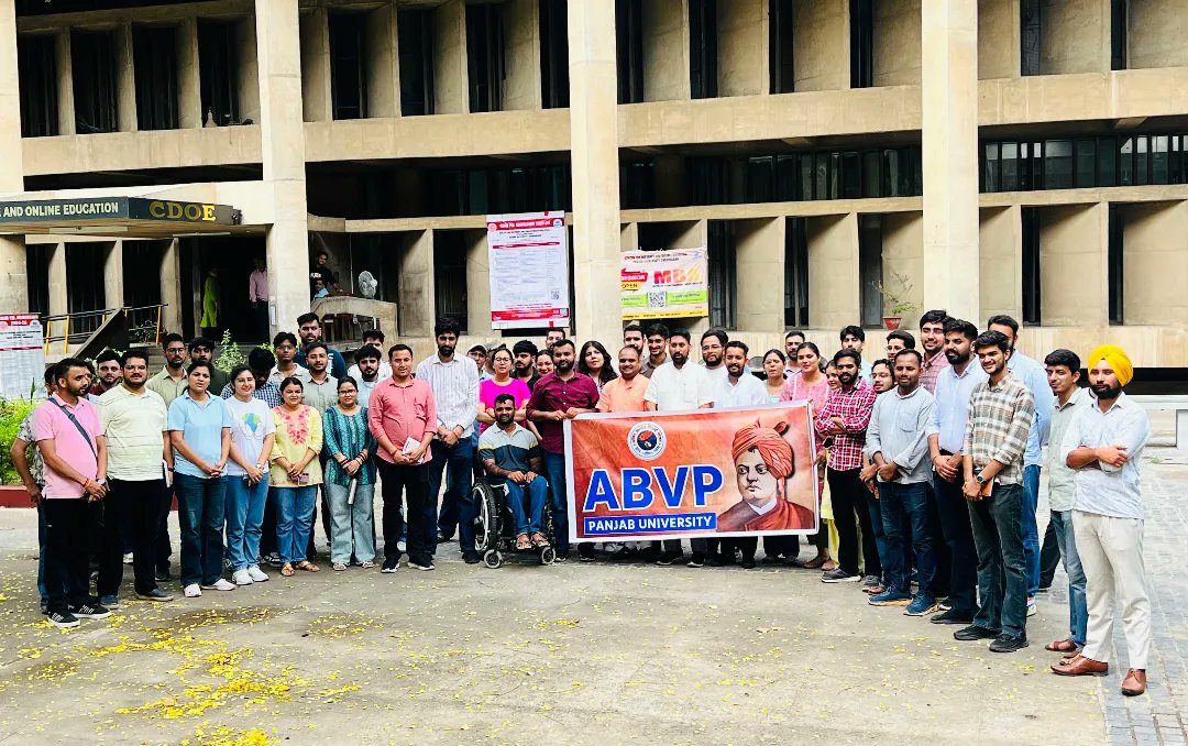 abvp4pu's tweet image. ABVP Panjab University unit met today at the campus in the benign presence of North Zone Organisation Secretary Gaurav Attri ji, Former North Zone Organisation Secretary Vijay Pratap ji, State Organisation Secretary Samsher Singh ji and State Secretary Manmeet Singh ji.