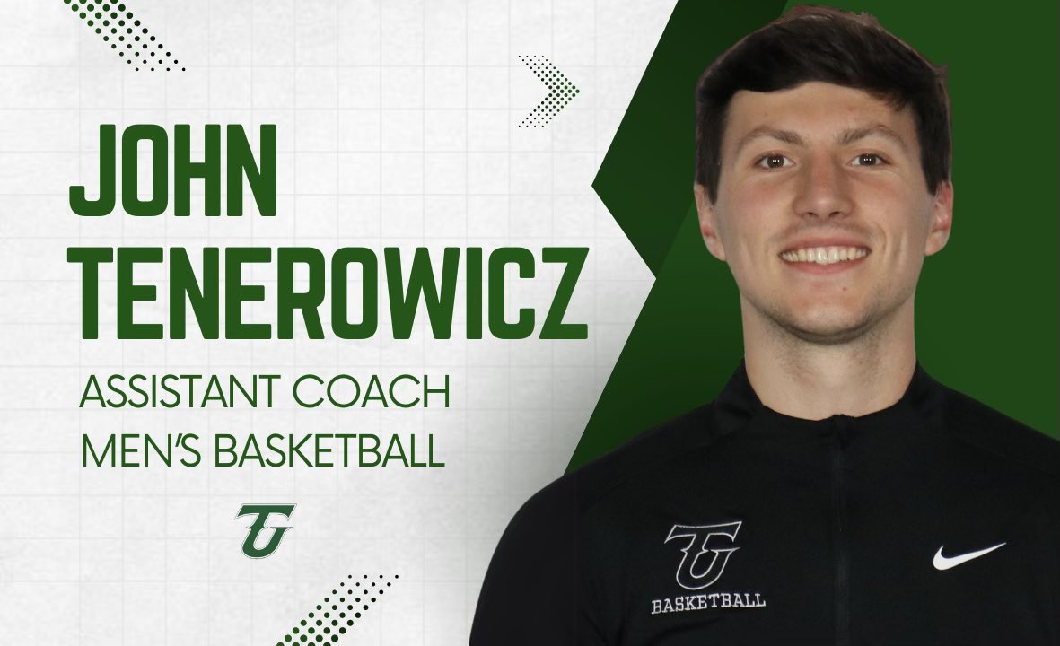 TiffinUHoops's tweet photo. Congratulations to Coach John Tenerowicz for the promotion to the position of Assistant Men’s Basketball Coach. John has been integral to our team, serving as a Graduate Assistant last year. Please join us in welcoming Coach John to his new role! #godragons https://t.co/B9TfGyNiNp