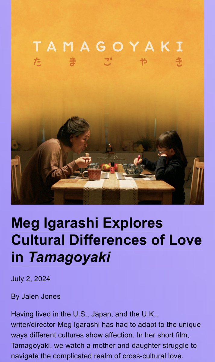 jalengjwrites's tweet photo. Interview with Meg Igarashi on her short film :) link below https://t.co/ZzXzps4oSY