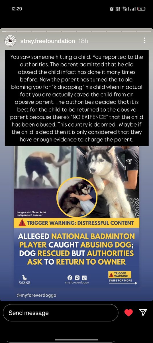 samantha_cavill's tweet photo. Boleh tak kali ni we the public (who have the most power if we stand united) change the system?

Ni cnth apa yg dvs officer ckp about a case where they returned back doggo to abuser (takpe kalau kena pukul balik bukak kes lagi)⬇️ wtf man😅

Go see kak shima punya ig stories https://t.co/MTFOhwNULq