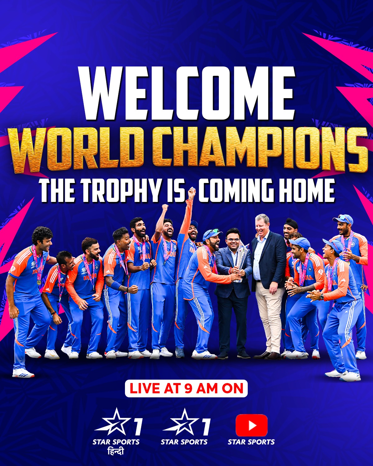 Star Sports on X Let the celebrations be as monumental as the WIN itself Witness our World Champions and beloved MenInBlue touchdown the nation in an