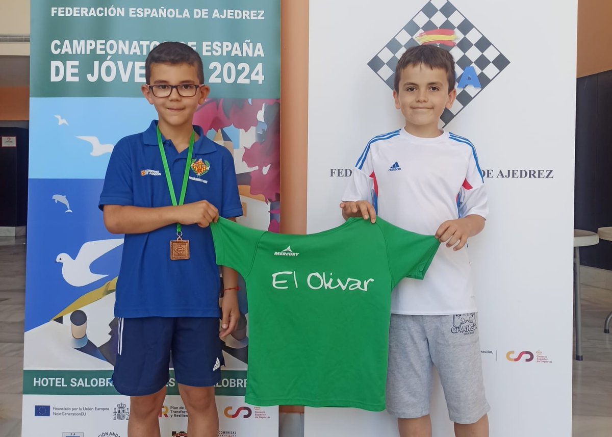 ✍️ CRÓNICA | Andrés Pérez (7º) y Lorién Horno (50º), deportistas <a href="/olivarajedrez/">Ajedrez El Olivar</a> ♟️, completan una sensacional actuación del ajedrez #ElOlivar en el Campeonato de España sub-8.

ℹ️ elolivar.com/index.php?acti…