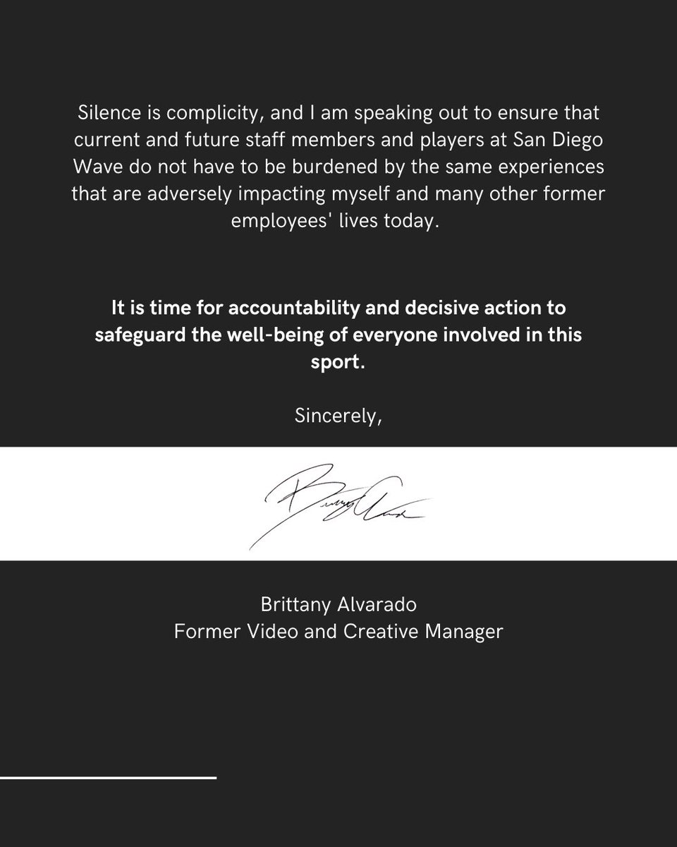 For those who have endured abuse. 
For those who are afraid to speak up. 
I see you and I will fight for you. 

This is for you. 

The time for accountability in the @nwsl is now.
