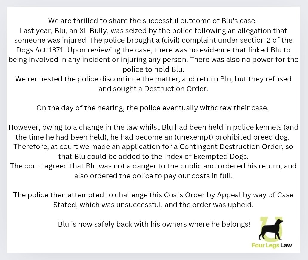 FourLegsLaw's tweet photo. Blu's case https://t.co/e5iwuOiUWu