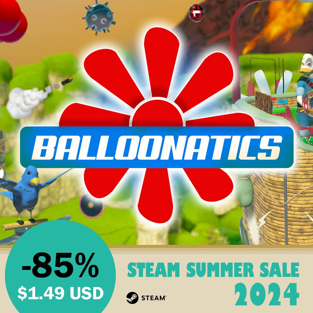 All of you gamers out there, Balloonatics is 85% off on the Steam Summer sale!  Fly, shoot, put friendships in jeopardy.    

steam.balloonatics.net 

#SteamDeals #SummerSale