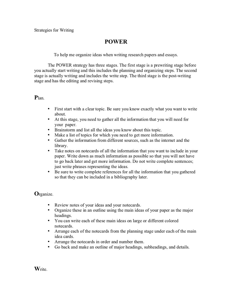 Strategies for Writing