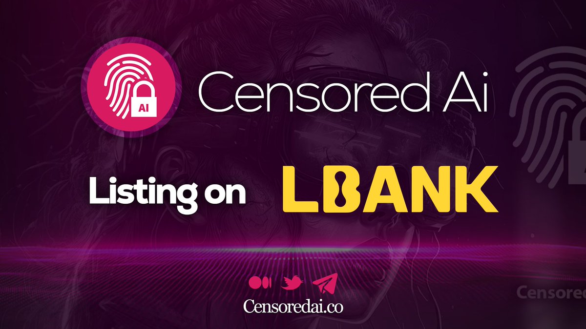 New Listing Alert! 🔴

$CENS will be listed on <a href="/LBank_Exchange/">LBank.com</a>! 🚀
Sunday, 07/07 at 13:00 UTC! ⌛️

🔗 For More Details: support.lbank.com/hc/en-gb/artic…

Stay tuned for more exciting updates!🫰

#CensoredAI #LBank #CryptoNews