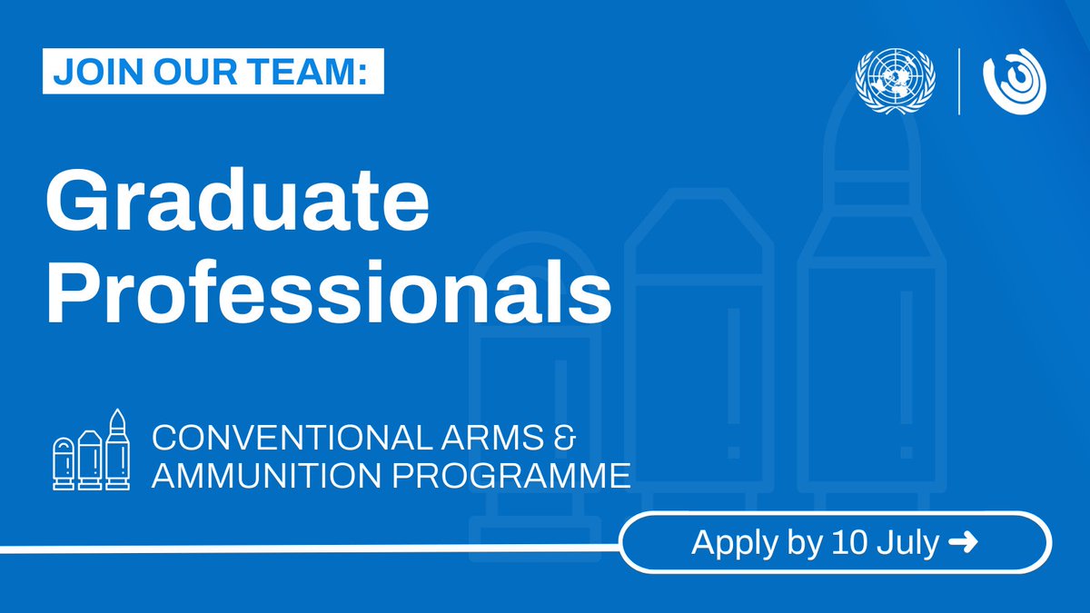 Join our team! 💼

UNIDIR is seeking 2⃣ Graduate Professionals for its Conventional Arms &amp; Ammunition Programme (CAAP)

📍 Geneva or remote 

Join us to support research on preventing armed conflict  &amp; addressing global security challenges! 🌐

🔗 unidir.org/GPPCAAP