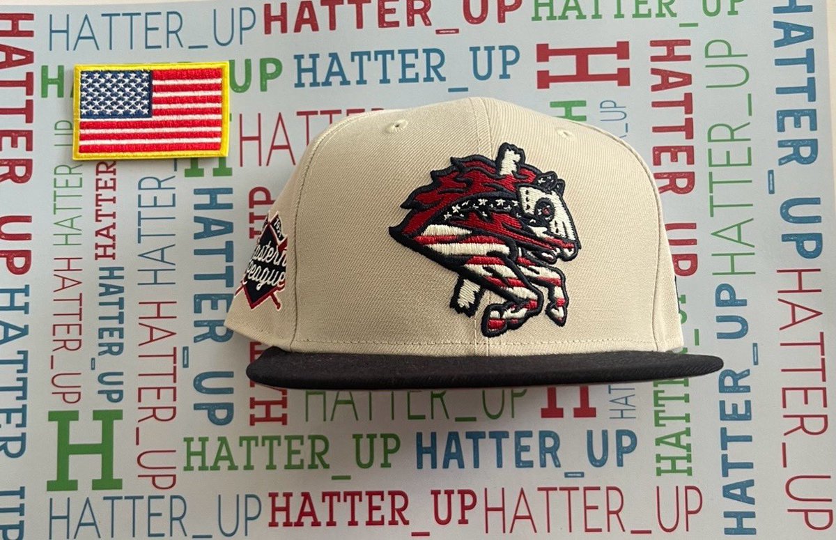 Hatter_up's tweet photo. My Independence Day Eve 🇺🇸 Hat of the Day is the 2024 Stars and Strips cap of the Binghamton Rumble Ponies🎠 Stars, Stripes and Strikes! 🇺🇸 @RumblePoniesBB #Milb #USA🇺🇸 #StarsandStripes 🇺🇸 #Bing #LGM #LGRP🎠#RumbleTown #HatoftheDay https://t.co/tPqLDpcBj7