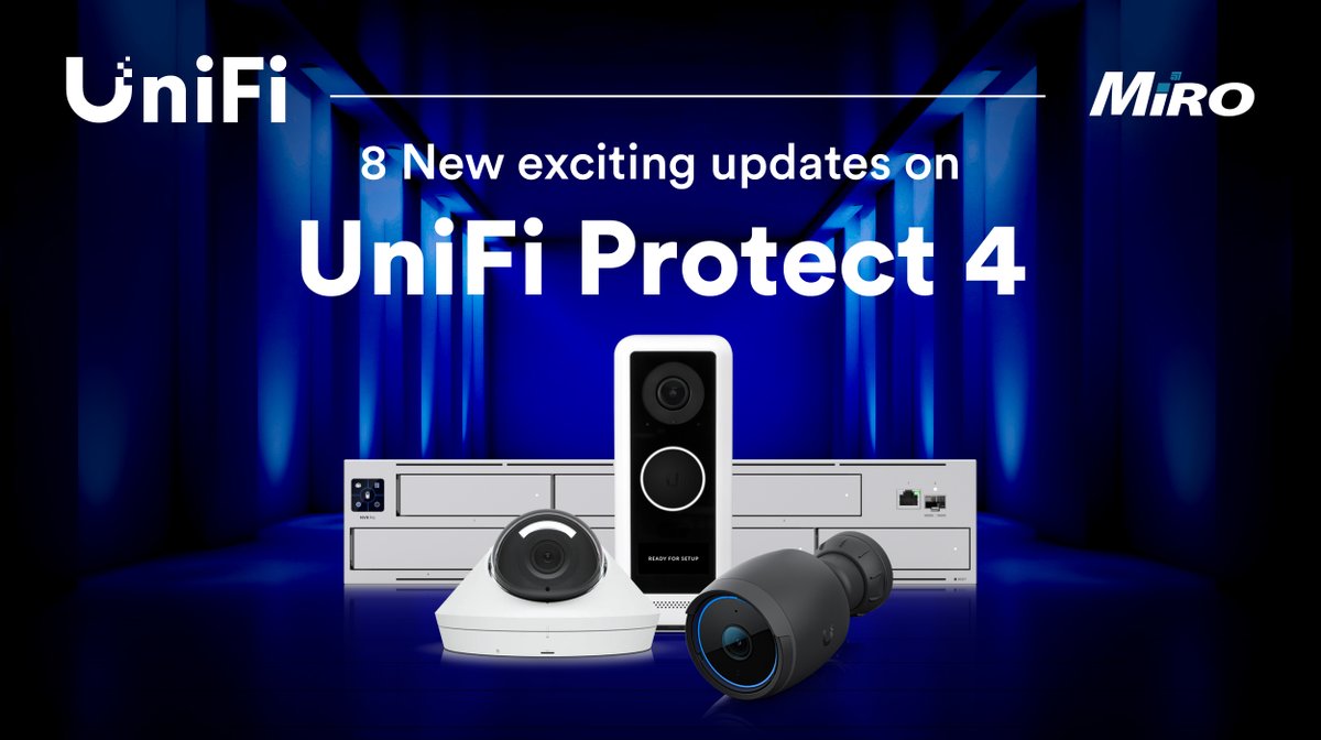 MiroDistributor's tweet image. Uncover 8 new and exciting updates on the UniFi Protect 4.0 in our latest article, from enhanced performance and capacity to license plate recognition. 🤩

Click here to read more 👉 bit.ly/3zpos8p

#ubiquiti #ubiquitiunifi #unifiprotect #mirodistribution