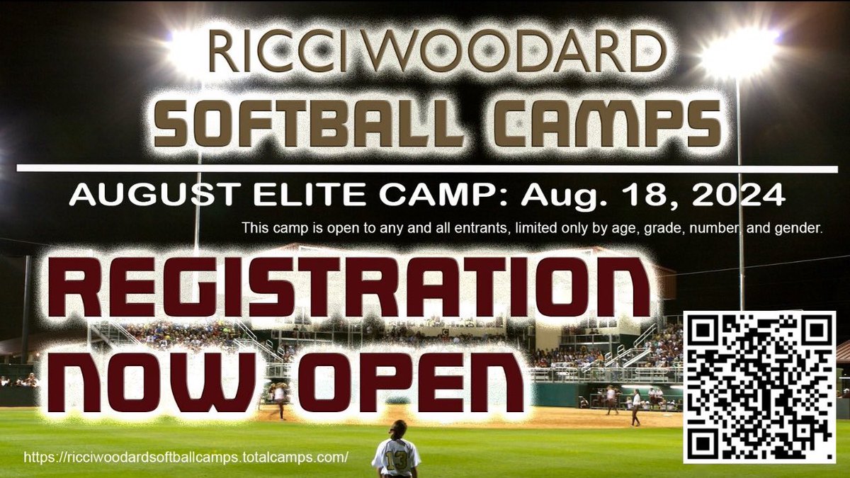 ‼️Spaces still available‼️Finish up your softball summer with a clinic at Texas State. Register 👇🏽

…ciwoodardsoftballcamps.totalcamps.com/About%20Us