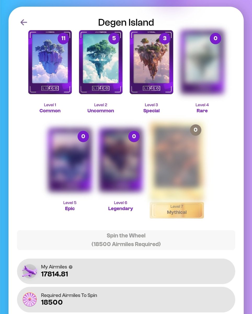 $LINGO Şu kartlardan başka kart yok mu ya hep aynı kartları veriyorsun 19 kere çarki çevirdim hep aynı kartları veriyorsun 

Çarkıfelek  yarışmasına katilsaydim daha güzel kazanacaktim 😌

Ama bikmak yok devam 😌

<a href="/Lingocoins/">Lingo</a>  $LINGO #lingoislands