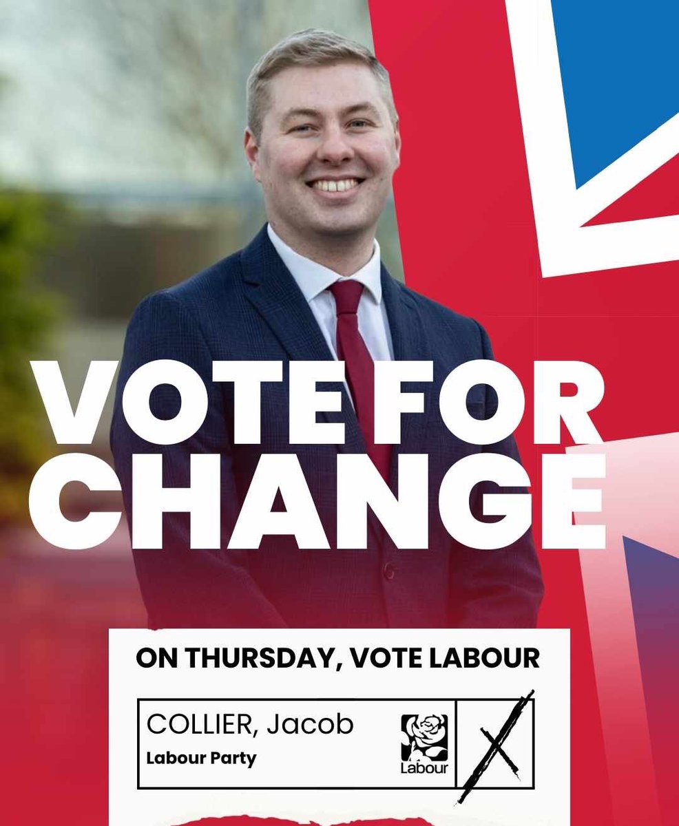 Jacob Collier MP (@jacobcolliermp) on Twitter photo Tomorrow YOU get the chance to cast your vote in the general election.
This election is your chance to vote for change, to vote for ending the chaos and a vote for a <a href="/UKLabour/">The Labour Party</a> MP in Burton and Uttoxeter.
Vote for change, vote Labour ๐น Tomorrow YOU get the chance to cast your vote in the general election.
This election is your chance to vote for change, to vote for ending the chaos and a vote for a <a href="/UKLabour/">The Labour Party</a> MP in Burton and Uttoxeter.
Vote for change, vote Labour ๐น