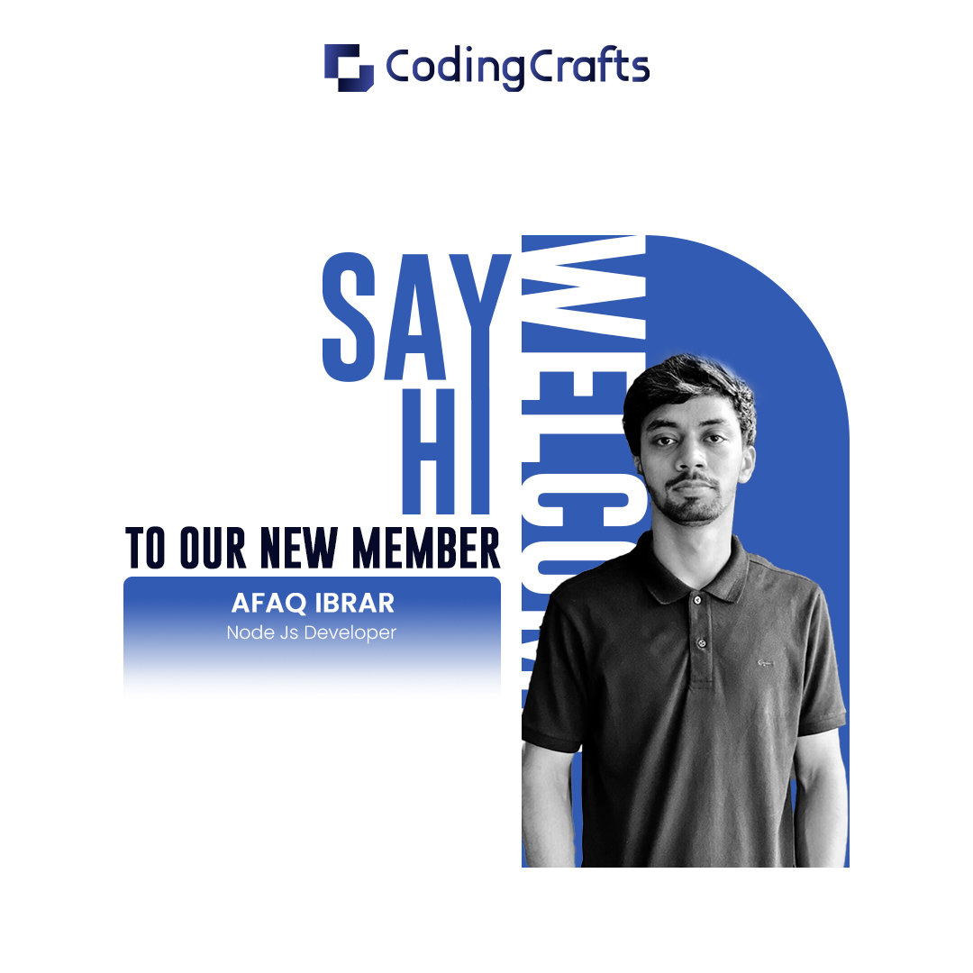 CodingCrafts's tweet image. Welcome our newest team member, AFAQ IBRAR 🌟 Get ready to see some amazing things from him.
#WelcomeToTheTeam #newbegining #teamgoals #newjoiner #newhirealert #TeamWorkChallenge #codingcrafts