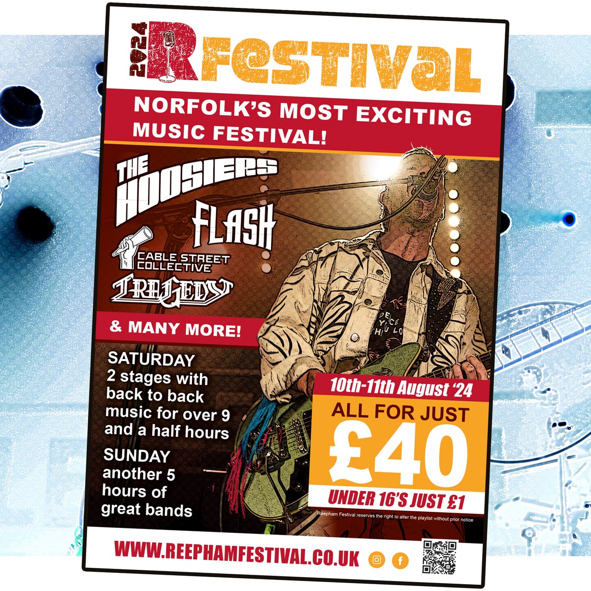 Reepham Festival 12-13 August 2023 (@reepham) on Twitter photo Reepham Festival presents #RFestival24 10/11 Aug in #Reepham, Norfolk.
reephamfestival.co.uk
2 days, 3 stages, 15+ hours of live music.
Headliner <a href="/thehoosiersuk/">The Hoosiers</a>
Supporting <a href="/break_charity/">Break</a>
Sponsors <a href="/thedialhouse/">THE DIAL HOUSE</a> <a href="/hansellssols/">Hansells Solicitors</a> <a href="/AHEastAnglia/">AH East Anglia</a> <a href="/TaverhamNursery/">Taverham Nursery</a> Reepham Festival presents #RFestival24 10/11 Aug in #Reepham, Norfolk.
reephamfestival.co.uk
2 days, 3 stages, 15+ hours of live music.
Headliner <a href="/thehoosiersuk/">The Hoosiers</a>
Supporting <a href="/break_charity/">Break</a>
Sponsors <a href="/thedialhouse/">THE DIAL HOUSE</a> <a href="/hansellssols/">Hansells Solicitors</a> <a href="/AHEastAnglia/">AH East Anglia</a> <a href="/TaverhamNursery/">Taverham Nursery</a>