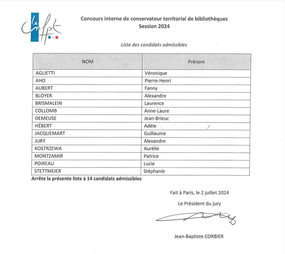Admissible ! 🤩

#concours #conservateur #territorial #bibliotheque