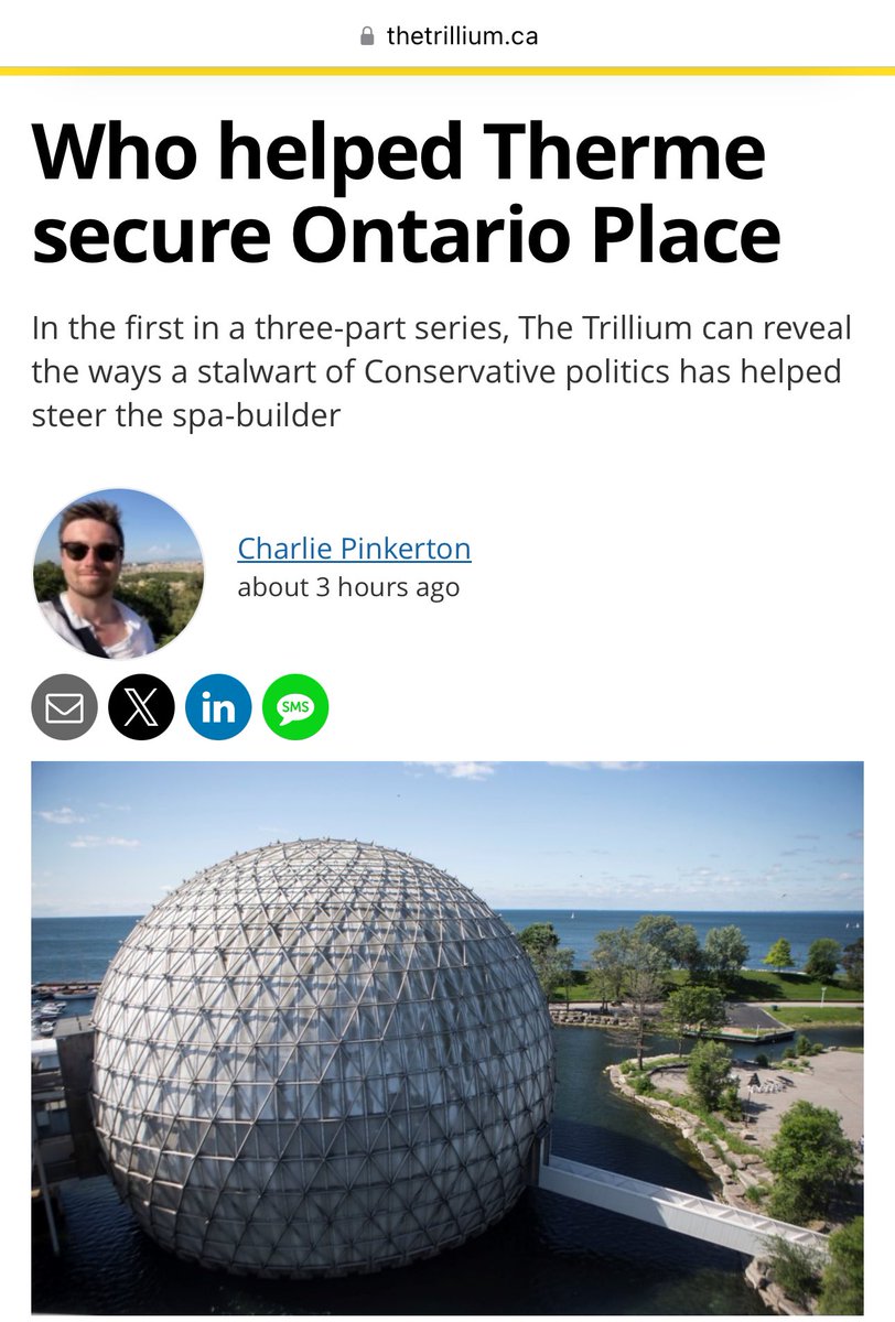 Sabina Vohra-Miller (@sabivm) on Twitter photo 1- Auditor General is working on a report re: Ontario Place. Needs to complete in haste. Back room & lobbyist deals for <a href="/ThermeCanada/">Ontario Place for Everyone</a> are very concerning
2- Tell your MPP/councilor: no tax payer subsidies or city amenities for this
3- Boycott Therme Spa
thetrillium.ca/news/the-trill… 1- Auditor General is working on a report re: Ontario Place. Needs to complete in haste. Back room & lobbyist deals for <a href="/ThermeCanada/">Ontario Place for Everyone</a> are very concerning
2- Tell your MPP/councilor: no tax payer subsidies or city amenities for this
3- Boycott Therme Spa
thetrillium.ca/news/the-trill…