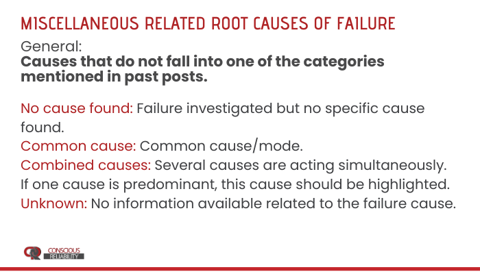 RCMR - Miscellaneous related Root causes of failure | #RCM #Courses #Maintenance #Reliability