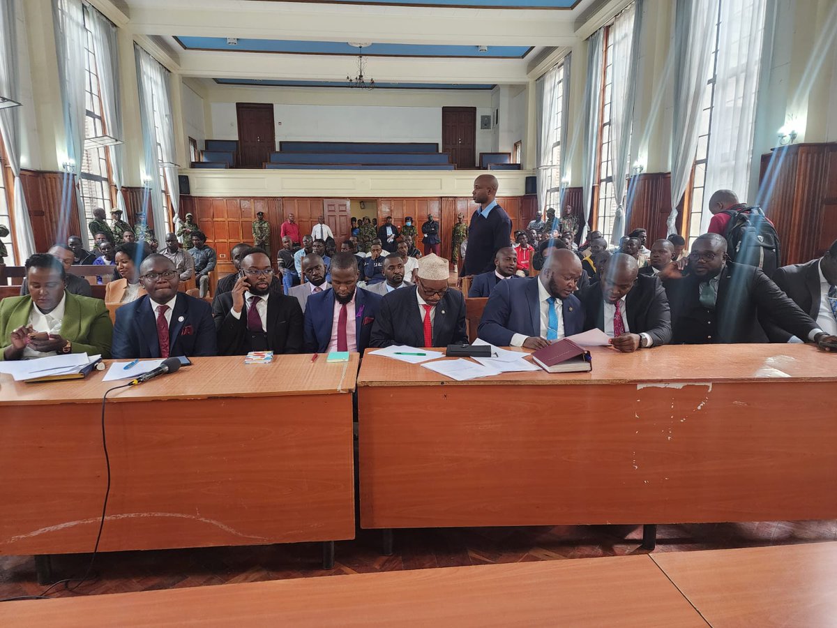 Our legal team led by <a href="/mwaurakab/">Mwaura Kabata</a> and <a href="/ManwaOH/">Manwa Hosea</a> are in court this afternoon to represent arrested protestors who are taking plea at the milimani law courts. We thank all <a href="/LawSocietyofKe/">Law Society of Kenya</a> members for their selflessness in serving the country at this difficult time.