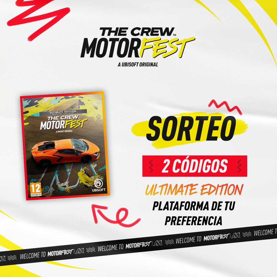 Ubisoft_Spain's tweet photo. Sorteamos dos códigos de juego Edición Ultimate de #TheCrewMotorfest para celebrar la nueva temporada 🏎️ 
 
Pasos:
❤️ 'Me Gusta' a este post.
🔁 'Repost' este post.
💬 Comenta qué es lo que más te gusta de The Crew.
✅ Seguir a @ubisoft_spain.

 🎁 Viernes 5 de julio, 12:00 P.M. https://t.co/H8r6dQ2ACr