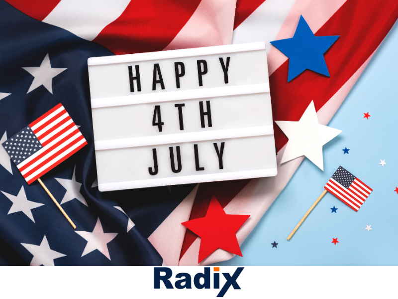 radixtech's tweet photo. We would like to wish our customers, employees, partners and prospects a happy 4th of July.

Have fun and stay safe! https://t.co/tn4xEvqaII