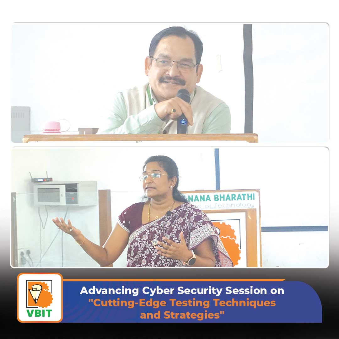 VBITHYD's tweet image. Dept. of #CyberSecurity organized #Session on Advancing Cyber Security with Cutting-Edge #TestingTechniques & #Strategies on 3rd July 2024. Led by Ms. Bhavani Sruti Somaraju, Test Manager at Quality Kiosk Technologies.
#VBIT #QualityKioskTechnologies #TechSession #Techniques