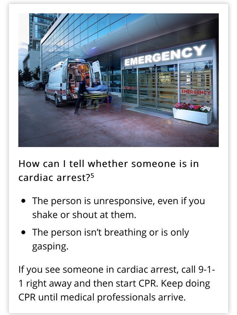 afrkml's tweet image. 5. Henti Jantung
Prinsip Dasar: Kenali dulu tanda2 Henti Jantung!

Caranya:
1. Cek respons orangnya dulu, pastiin dia gak sadar.
2. Panggil bantuan secepetnya.
3. Pastikan henti jantung!
Catatan:
Penolong awam tidak terlatih ga dianjurkan memeriksa nadi karotis krn berisiko…