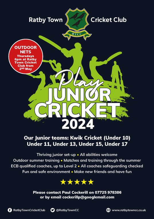 RatbyTownCC's tweet photo. Come and join our thriving junior section #Pitchero
https://t.co/1J8csF9Jjl https://t.co/djWT1uL0gW