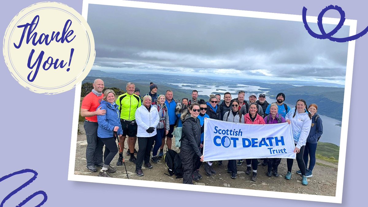 Scottish Cot Death Trust (@cotdeathtrust) on Twitter photo A huge ‘Thank You’ to <a href="/PoliceScotland/">Police Scotland</a> Greater Glasgow Public Protection Unit, who climbed Ben Lomond last Sunday, raising £732 for Scottish Cot Death Trust!
justgiving.com/page/xanniie-k…
Your determination and kindness will help us to make a difference to families across Scotland. A huge ‘Thank You’ to <a href="/PoliceScotland/">Police Scotland</a> Greater Glasgow Public Protection Unit, who climbed Ben Lomond last Sunday, raising £732 for Scottish Cot Death Trust!
justgiving.com/page/xanniie-k…
Your determination and kindness will help us to make a difference to families across Scotland.