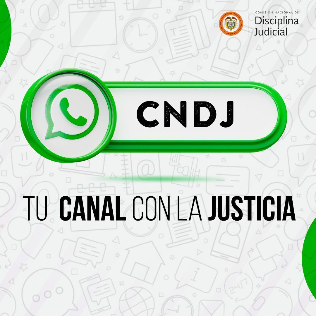 CNDJ_Col's tweet photo. #FelizMiércoles | Llegó el día: ya está a tu disposición nuestro Canal de WhatsApp.
Las noticias de la #JurisdicciónDisciplinaria al instante en la red que más utilizas. ¡Comunícate y consulta lo mejor de la #RamaJudicial!
#CNDJ
#TuCanalConLaJusticia 👉🏼
https://t.co/Q8E0GNUpmJ https://t.co/fLMo1jup46
