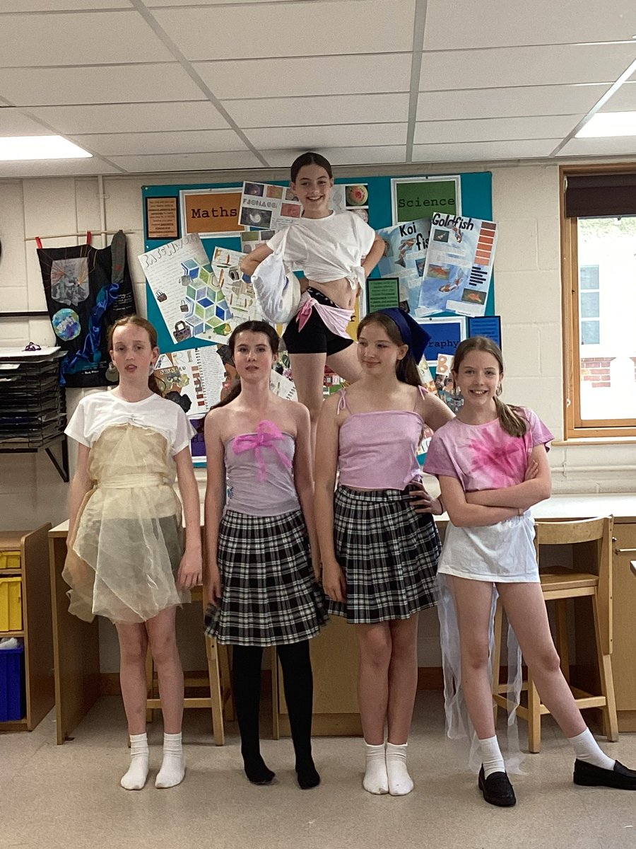 PipersArts's tweet photo. Year 7 Fashion &amp; Textiles club had fun up cycling white t-shirts that had been donated to us. They tie-dyed, re-purposed and added embellishments! Well done #PipersYear7 https://t.co/cTyI3EkgRd