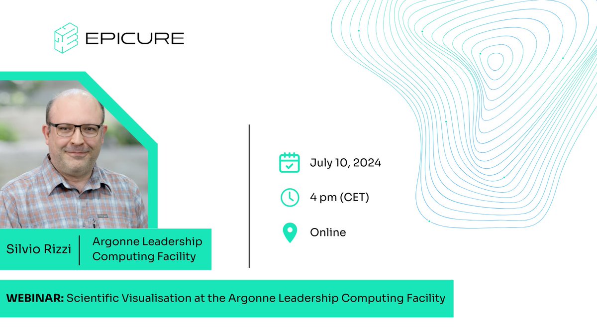 EPICUREHPC's tweet image. 🚨 Attention, HPC users!

🥁 The #EPICURE webinar will take place July 10 and will allow you to get to know Silvio Rizzi and the work done on scientific visualisation at the Leadership Computing Facility (ALCF).

🖇 Registrations are now open! 👉 shorturl.at/IVTgm