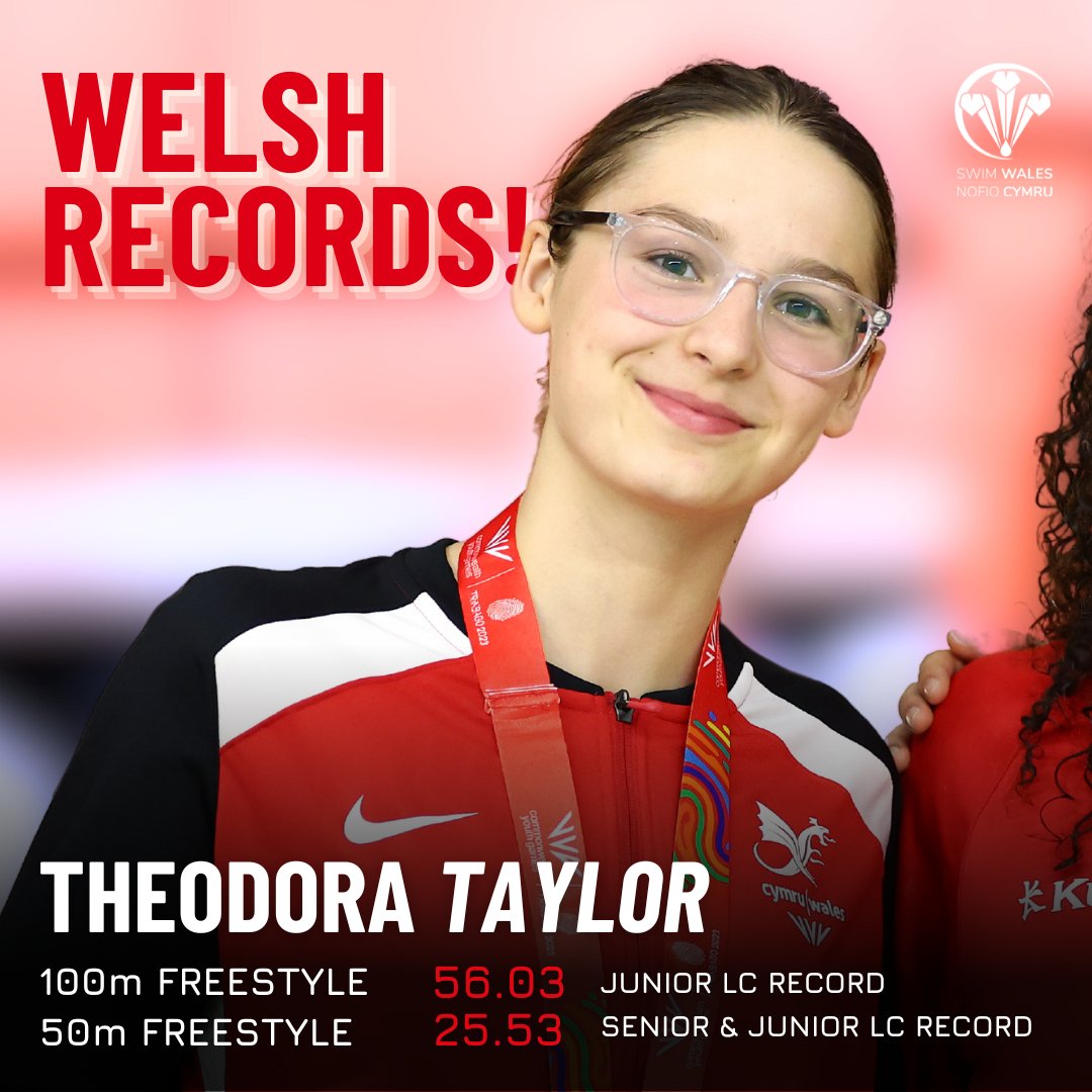 SwimWales's tweet photo. Breaking records on the European stage!🇪🇺

Theodora Taylor set new Welsh freestyle records at junior and senior level as part of the @Aquatics_GB team at the European Junior Championships in Vilnius!🇱🇹

Llongyfarchiadau, Thea 🙌

#EJSCVilnius2024 https://t.co/DO8yxNbIZl