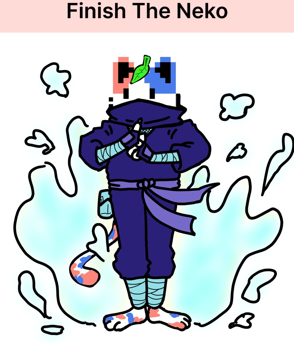 momoko333777's tweet image. Look at my tour de force!　Ninja × Cat　#drawaneko. @nekodex_app