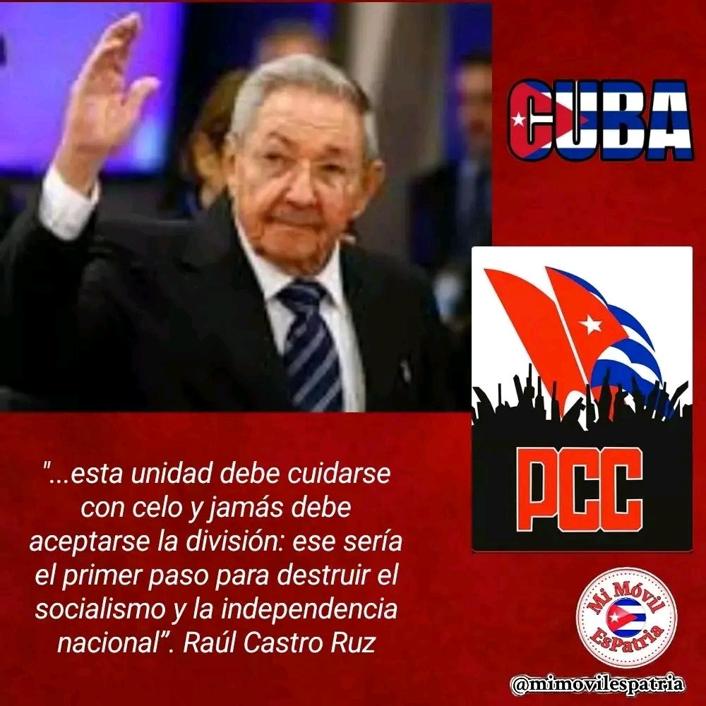 CubaCubacons's tweet photo. #RaulEsRaul cuidemos la unidad como la niña de nuestros ojos, unidos en torno al partido, al gobierno del pueblo, a la Revolución Cubana #GenteQueSuma @PartidoPCC https://t.co/WtFIlsaT5t
