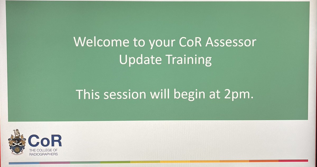 Dr Laura Charlesworth (@la_charlesworth) on Twitter photo All set for our College of Radiographers assessor update training this afternoon.
Want to find out more about becoming a CoR assessor? More information in tweet below.
<a href="/KathrynWSCoR/">Kathryn Williamson</a> <a href="/AmyRob_SCoR/">Amy Robertson PhD</a> <a href="/StrudwickDr/">Professor Ruth Strudwick</a> <a href="/wembleymich/">Michele ๐๐</a> All set for our College of Radiographers assessor update training this afternoon.
Want to find out more about becoming a CoR assessor? More information in tweet below.
<a href="/KathrynWSCoR/">Kathryn Williamson</a> <a href="/AmyRob_SCoR/">Amy Robertson PhD</a> <a href="/StrudwickDr/">Professor Ruth Strudwick</a> <a href="/wembleymich/">Michele ๐๐</a>