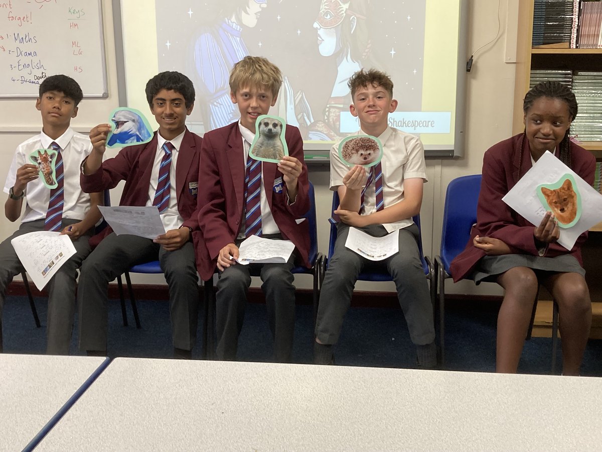 Year 8 using 5 animal thinking chairs to look at 'Romeo and Juliet' from different perspectives. #SGSSenior #SGSDifference