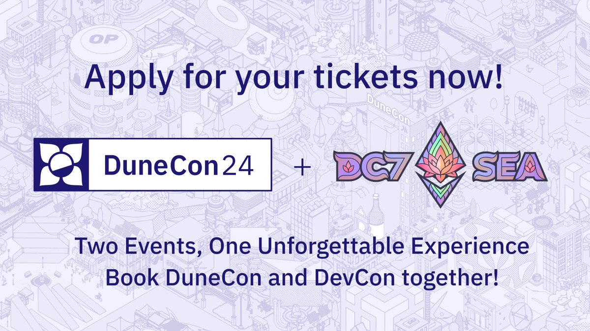 Dune's tweet image. ✈️ It&apos;s never too early to plan your next epic trip! And we got a fantastic idea for you.

#DuneCon24 + #DevCon24 + Thailand + November = Unforgettable Week 🇹🇭

Here&apos;s a guide on how to maximize your week in Bangkok, Thailand 👇

1️⃣ Apply for a FREE DuneCon ticket, arriving Nov…