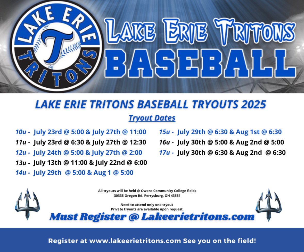 Tryouts posted for Summer 2025

lakeerietritons.sportngin.com/register/form/…