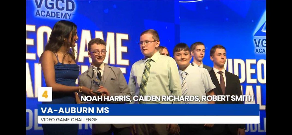 So proud of <a href="/AuburnMSEagles/">Auburn Middle School</a> students, Caiden Richards, Eli Smith, and Noah Harris for their recent 4th place finish in Video Game Design at the National FBLA conference in Orlando, FL.  Way to go, boys!! <a href="/MCPS_VA_Gifted/">MCPS_VA Gifted</a>